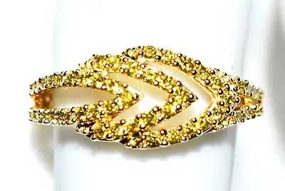 Canary Diamonds Ring 9ct Gold Canary-Yellow Diamonds 0.45ct Genuine Diamonds N7 • £325