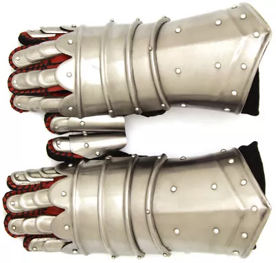 Medieval Warrior Metal Gothic Knight Style Gauntlets Functional Armor Gloves • $52.99