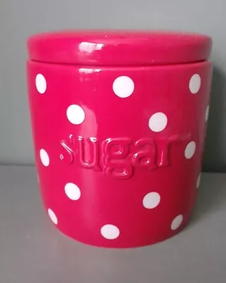 Next Ceramic Sugar Storage Jars Red With White Polka Dot Design • £7.99