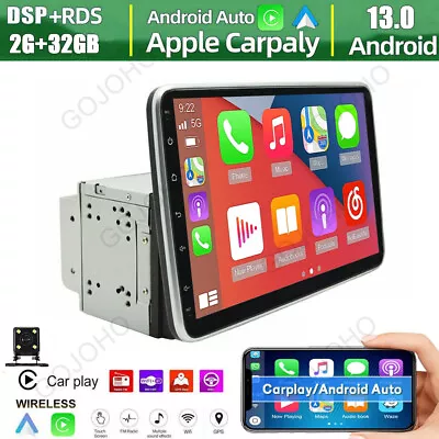 10.1  Rotatable Double 2DIN Android 13 Apple Carplay Car GPS Stereo Radio 2+32GB • $132.99