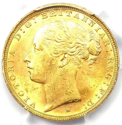 1885-M Australia Victoria Gold Sovereign Coin 1S - Certified PCGS MS62 (BU UNC) • $821.75
