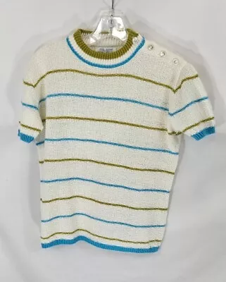 VTG 50s Bobbie Brooks Multicolor Striped Top  Women's L • $29.95