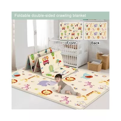 2Side Baby Play Mat Crawling Soft Blanket Folding Cartoon Waterproof Picnic Carp • £13.49