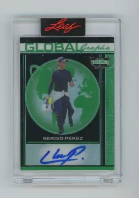 $81 • Buy SERGIO PEREZ 2023 Leaf Vibrance Green Refractor Global Graphs Autograph /7