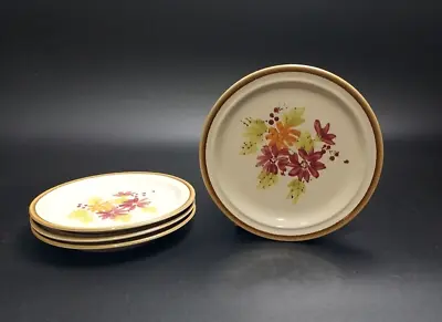 VTG JI STONECREST PLATES PLUM BLOSSOM SET OF FOUR 7in DISHES HAND PAINTED KOREA • $29.99