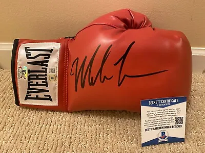 Mike Tyson Signed Everlast Red Boxing Glove Autograph Auto Beckett BAS COA Right • $125