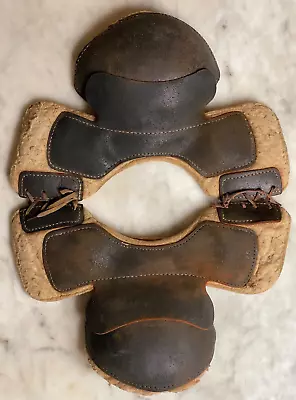 Vintage 1920s  D&M Leather Football Shoulder Pads Size 25   LUCKY DOG  • $14.50