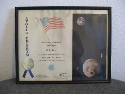 1960s NASA APOLLO PROGRAM CERTIFICATE/AWARD NASCOM NETWORK LUNAR MODULE- 11 X14  • $188.95