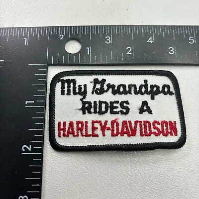 VINTAGE (? 1980s Best Guess) GRANDPA HARLEY DAVIDSON Motorcycle Patch 41MN • $8.46