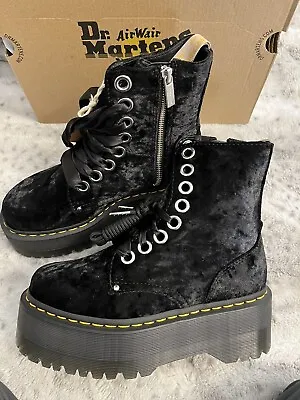 Dr. Martens Jadon Max Velvet Combat Boot MSRP$320 Rare Find • $158.15