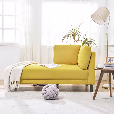 Mid-Century Modern Fabric Corner Lounge Chair Upholstered Chaise For Bedroom • $383.15