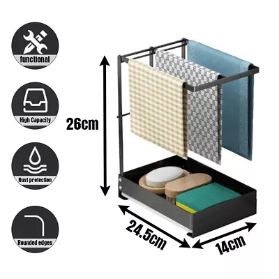 Kitchen Sink Draining Sponge Cloth Tidy Organiser Holder Caddy Basket Organizer • $19.99