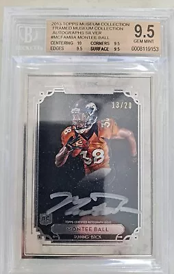 2013 Topps Museum Montee Ball Frame Auto RC SP /20 BGS 9.5  • $29.99