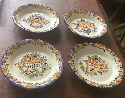 J Willfred Charles Sadek Portugal Peint A LA Main Floral 9” Plates Set Of 4 • $20