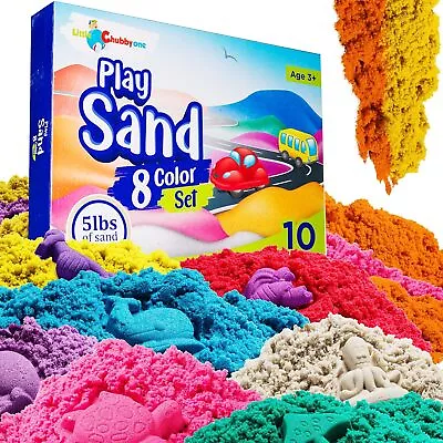 Color Kids Play Sand Set - 5 Lbs Of Sand - Toy Magic Sand Set - 10 Molds • $65