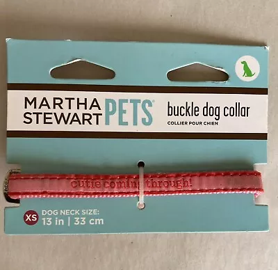 NEW! Martha Stewart Pets 'Cutie Coming Through!' Red Dog Collar XS 10-13in • $3.99