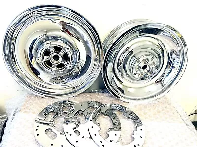 Harley Davidson Chrome VROD V ROD VRSCA VRSCB 2001-2006 Wheels W/ Rotors Oem • $1799