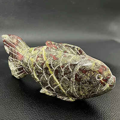 Natural Dragon Blood Stone Longevity Quartz Energy Mineral Crystal Carved Fish • $3.77