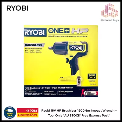 Ryobi 18V HP Brushless 1600Nm Impact Wrench Tool Only RIWH18X *Free Express Post • $339