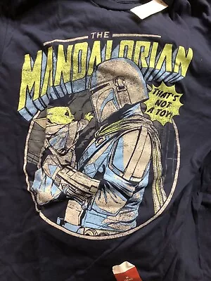 Star Wars Mandalorian Mando & Grogu Navy Graphic T-Shirt - 3XL Size • $9.90