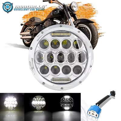 $34.99 • Buy For Yamaha V-Star XVS 650 950 1100 7  Inch Chrome LED Headlight Hi/Lo DRL Lamp