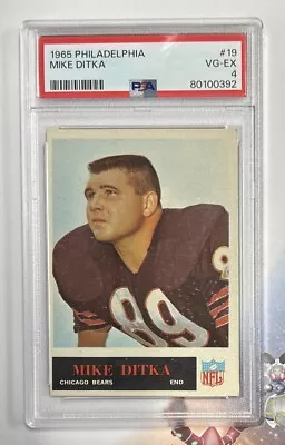 1965 Philadelphia Football Football Mike Ditka Chicago Bears Card #19 PSA 4 • $38.99