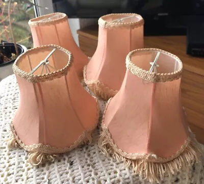 Candle Shades Peach Vintage Tassels  X 4 • £23