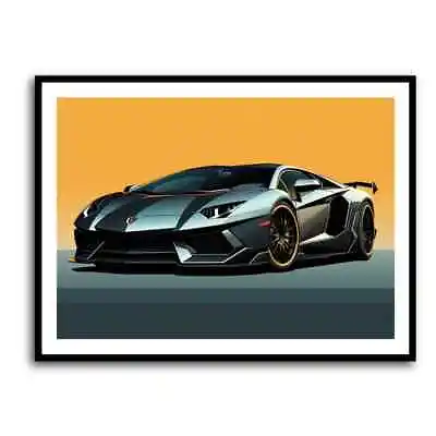 Lamborghini Aventador Sketch Wall  PREMIUM POSTER PRINT HIGH QUALITY THICK Paper • $11.99