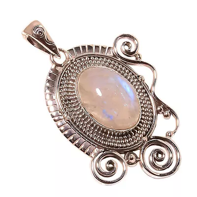 Rainbow Moonstone Solid 925 Sterling Silver Pendant 1.97  (SP-1448 • $48