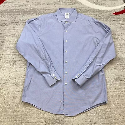 Vintage Brooks Brothers Makers Button Up Shirt 17 - 36 Blue Oxford Dress Outdoor • $38.77