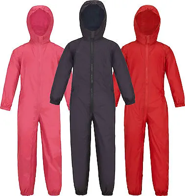 Childs Waterproof Rainsuit Boys Girls All In One Suit Kids Childrens Puddle Suit • £14.75