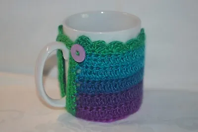 £3.50 • Buy Crochet Mug Cosy Mug Wrap Mug Hug Multicoloured 100% Acrylic Hygge OOAK Ver. 04