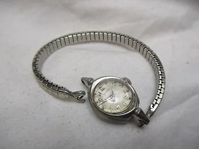 Vantage 17 Jewels Wind Up Watch Silver Toned Expansion Band Vintage • $204