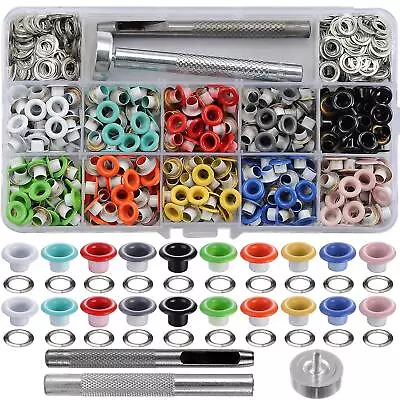 400 Sets 3/16 Inch Grommet Mixed Colors Eyelets Kit For Fabric Leather Scrapb... • $34.55