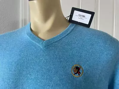 DUNNING GOLF Men's Blue V-Neck Wool & Cashmere Sweater M $250 NWT SEMINOLE GOLF • $79.99