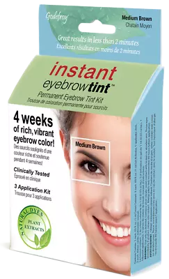 $11.59 • Buy Godefroy Instant Eyebrow Tint Kit  3-Applications (Medium Brown)