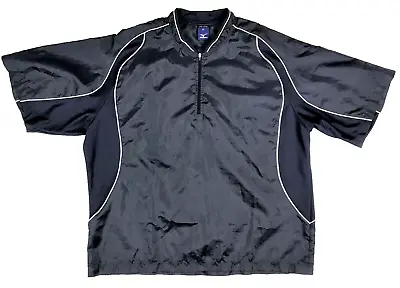 Mizuno NEW Navy Size XL Long Sleeve 1/4 Zip Windbreaker Pullover Pockets NWOT • $29.97