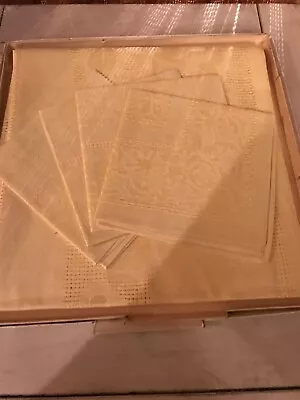 Vintage Home Beautiful By Vickie Linen Tablecloth 44  Square & 4 Napkins NIB • $15.99