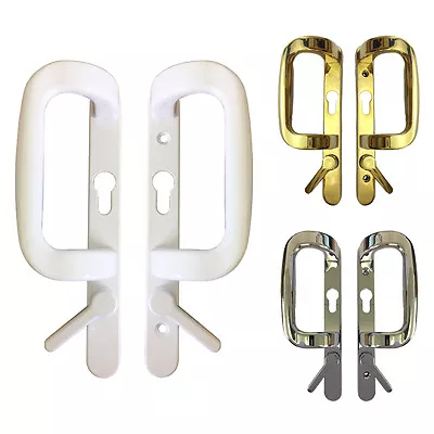 90PZ Fuhr Sliding Patio Door Handles Inline Lock UPVC White Chrome Gold Sparta • £22.14