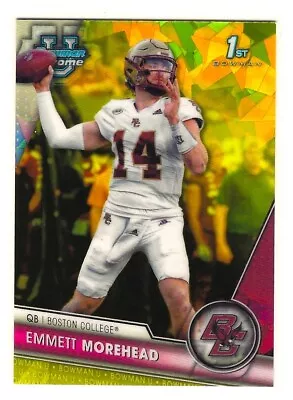 2023 Bowman University Chrome Sapphire Emmett Morehead Yellow Refractor #/75 1st • $2