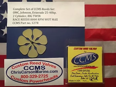 CCMS Johnson OMC Race Outboard Reed Valves 25-40HP 2 Cylinder Big Twin PN127R • $55