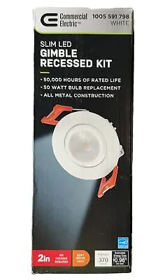COMMERCIAL ELECTRIC 2 In. Gimble LED Integrated Trimless Recessed Lighting Kit • $20.99