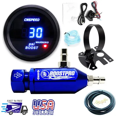 Manual Boost Controller KIT BLUE Turbo MBC 0-30PSI With Boost Gauge & Mount • $44.87