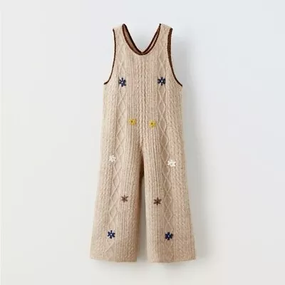 Zara Embroidered Knit Overalls 18-24 Months NWT • $24