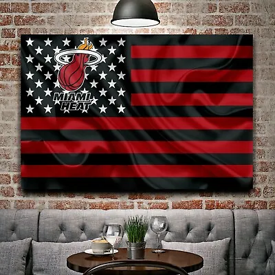 Miami Heat NBA Team Basketball Flag Home Decor Art Print EXTRA LARGE 66 X44  • $49.99