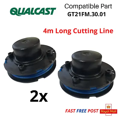 2 X  Spool & Line For QUALCAST GT2317  250W Strimmer Edge Trimmer FAST POST • £12.95