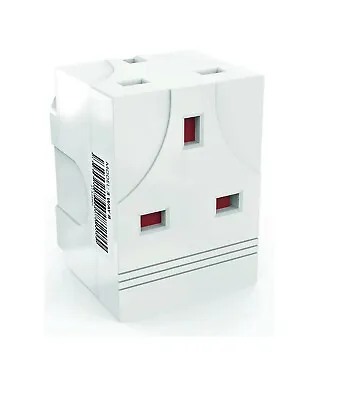 3 Way Triple Mains Switched Adapter 13a Plug Neon Block Socket Splitter Surged • £6.49