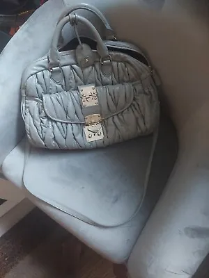 Miu Miu Gray Mefium Maltese Bag With Silvrr Lock And Key W/ Detachable Strap • $800