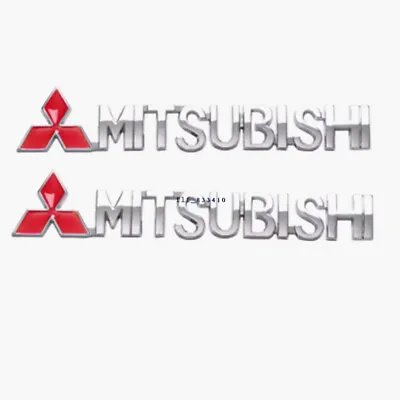 2x Chrome Red Metal Badge Decal SIDE Car Emblem Sticker For Mitsubishi MIVEC • $16.75