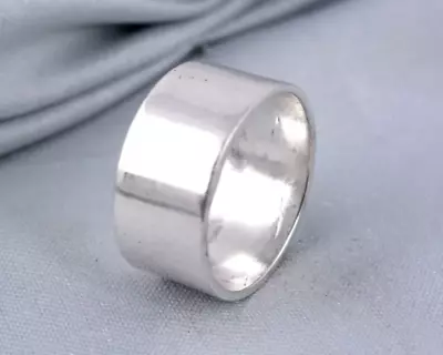 Handmade Wide Band Ring Solid 925 Sterling Silver Band For Men& Women All Size • £10.97